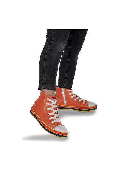 Kiko Kids Pant Günlük Bağcıklı Fermuarlı Erkek Çocuk Spor Ayakkabı Turuncu Turuncu