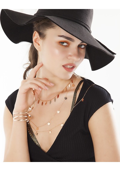 Kuyumcudukkani "yuvarlak Pullu" Şal Gümüş Kolye-37155-r Rose Gold
