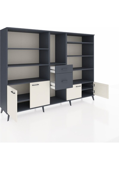 Hyperion Dolap 10 Raflı 2 Çekmeceli 4 Kapaklı 220x44x163 Antrasit Antrasit-aytaşı/antrasit Hyperion Dolap 10 Raflı 2 Çekmeceli 4 Kapaklı 220x44x163 Antrasit Antrasit-aytaşı/antrasit