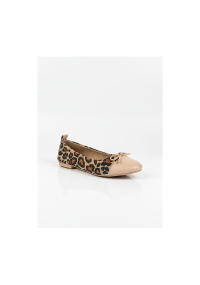 Sister İn Love Abelia Leopar Desenli Babet Bej