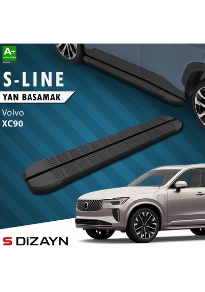 S-dizayn Volvo Xc90 Makyajlı Hybrid S-line Siyah Yan Basamak 203 Cm 2024 Üzeri A+ Kalite