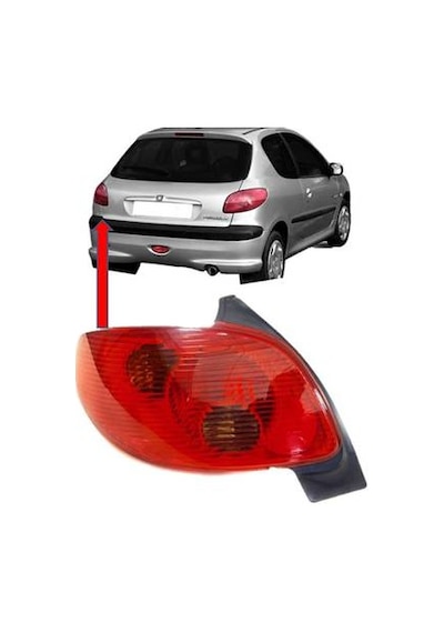 Peugeot 206 hb Sol Arka Far Stop Lambası 2003-2011 duysuz
