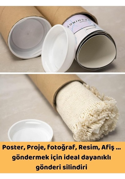 Postüp Kapaklı Silindir Kutu 5 X 36 Cm Karton Rulo Tüp / Poster, Afiş, Harita Kutusu 1 Adet, Pstp5x361000001 Diğer