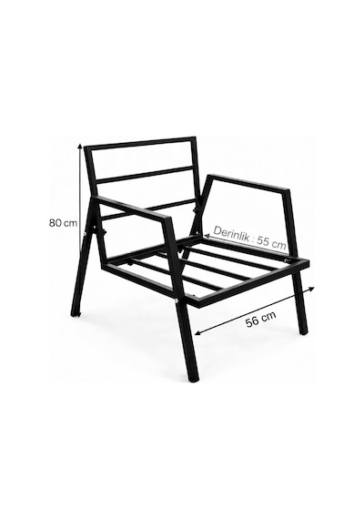 Mb Garden Furnıture Dream Balkon, Bahçe Takımı, Cafe, Metal Kanepe, Koltuk Takımı, Bahçe Mobilyası, 2+1+1 Sehpalı Kahverengi