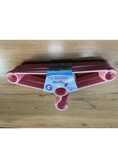 Pamir İnce 6 Lı Pembe Askı 39 Cm X 19 Cm Plastik Pembe Tr Diğer