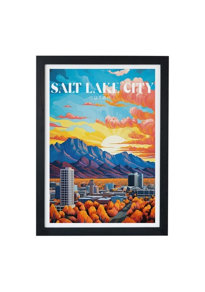 Salt Lake City Utah Poster Tablo Siyah