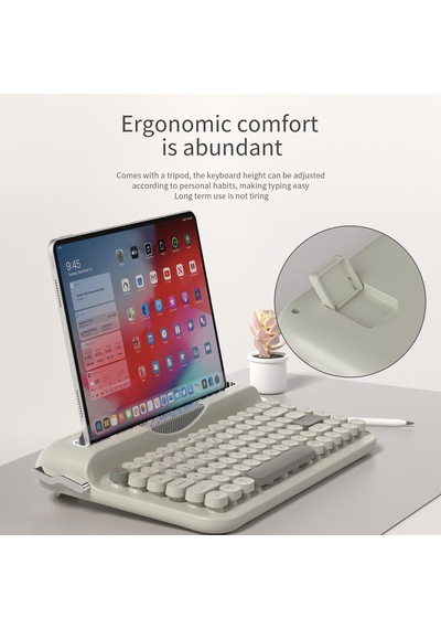 Kablosuz Bluetooth & 2.4g Çift Modlu Retro Daktilo Tasarımlı Klavye Yuvarlak Tuşlu, Tablet & Telefon Standlı, Ergonomik, Taşınabilir, Pille Çalışan, Sessiz Ve Konforlu Ajazz Af84 Siyah Kablosuz Bluetooth & 2.4g Çift Modlu Retro Daktilo Tasarımlı Klavye Yuvarlak Tuşlu, Tablet & Telefon Standlı, Ergonomik, Taşınabilir, Pille Çalışan, Sessiz Ve Konforlu Ajazz Af84 Siyah