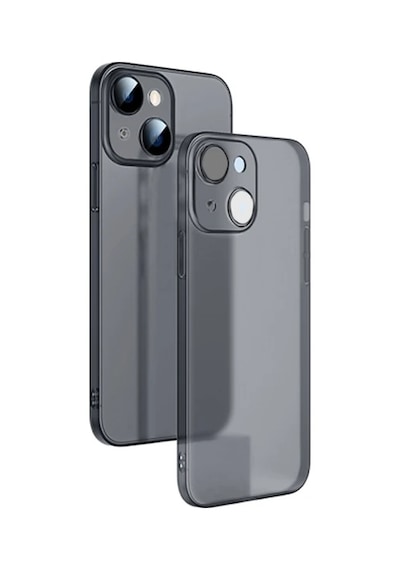 Hepsi Ally iPhone Uyumlu 14 Plus 6.7inch Frosted Glass Şeffaf Kamera Korumalı Kılıf- 5775 Najmaddin Siyah