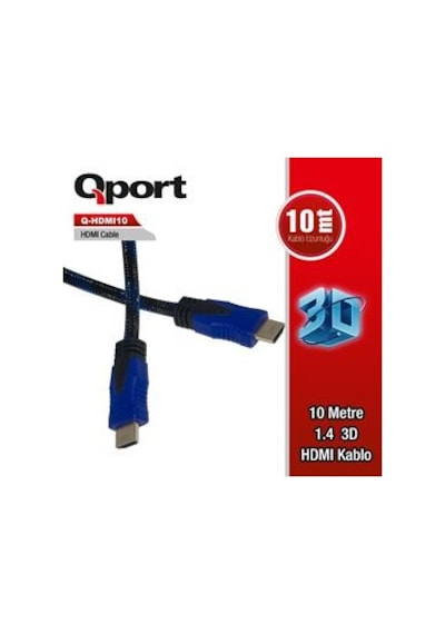 QPORT (Q-HDMI10) ALTIN UCLU 10M HDMI KABLO