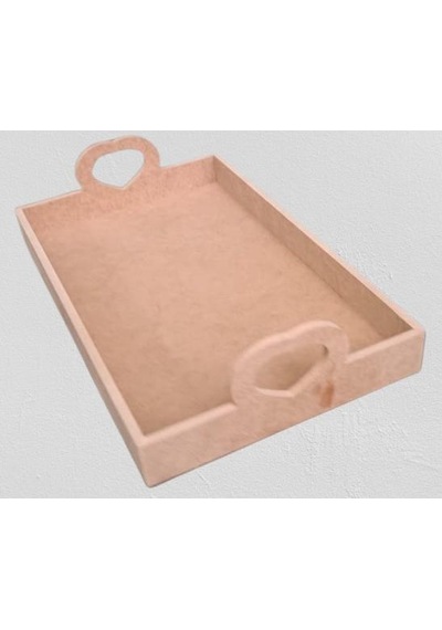 Hobi Adn 90367 Model Tepsi Kalplı Ahşap Mdf Ham El Yapım