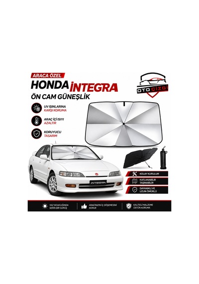 Honda İntegra Şemsiye Tip Ön Cam Güneşliği Katlanabilir Uv Korumalı Araç Cam Güneşlik