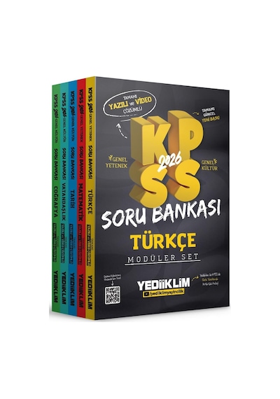 Yediiklim Yayınları 2026 Kpss Gy-gk Tamamı Hem Yazılı Hem Video Çözümlü Modüler Set Soru Bankası 5 Kitap