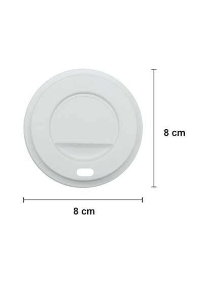 8 Oz Beyaz Kapaklı Karton Kahve Çay Bardağı 250 ml - 100 Adet
