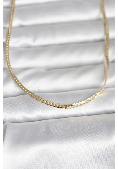 Cm 14k Gold Renk Yassı Zincir Model 45 Cm Kadın Kolye Çok Renkli 57495605