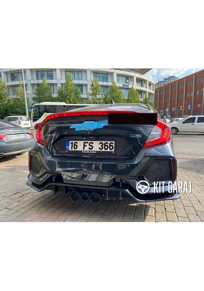 Kit Garaj Civic Fc5 6 Parça Arka Tampon Flap Plastik 2016-2021 Boyalı