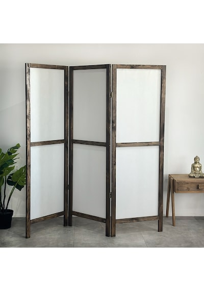 Ahşap Paravan Panel Kumaş Paravan 6006