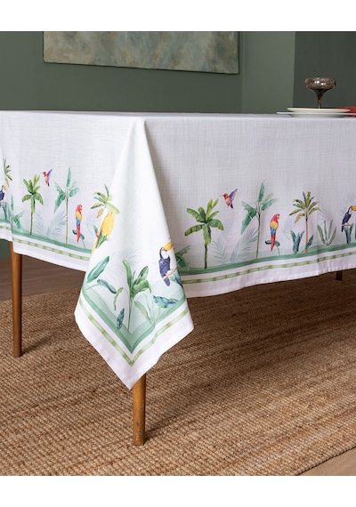 Madame Coco Albe Masa Örtüsü - Yeşil/beyaz - 150x250 Cm 8684427278208 Çok Renkli