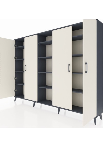 Arges Dolap 12 Raflı 4 Kapaklı 220x30x163 Antrasit-aytaşı/antrasit Aytası/antrasıt - Antrasıt Arges Dolap 12 Raflı 4 Kapaklı 220x30x163 Antrasit-aytaşı/antrasit Aytası/antrasıt - Antrasıt