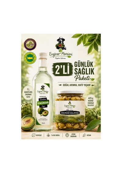 Günlük Sağlık Paketi 1l Damıtılmış Enginar Suyu + Marine Enginar Salatası