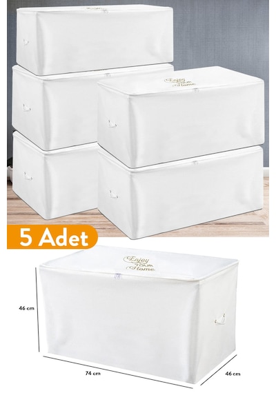 Serstil 5 Adet - Büyük Boy Beyaz Hurç - 74 X 46 X 46 Cm