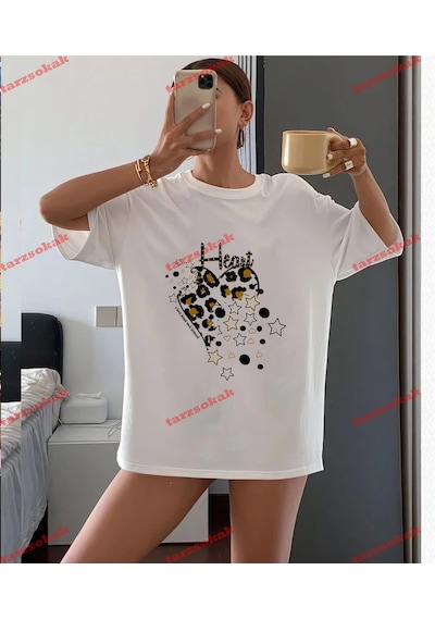 Tarzsokak Leopar Desenli Heat Beyaz