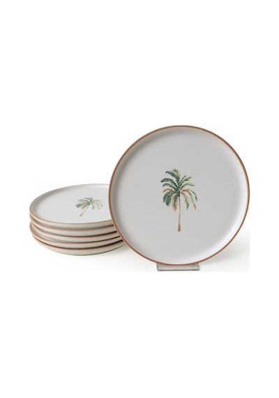 Keramika Bronze Palmiye Nordic Pasta Tabağı 22 Cm 6 Adet 22901 Çok Renkli
