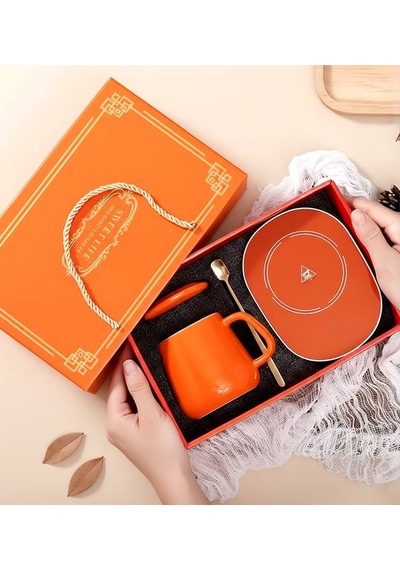 Usb Isıtıcılı 350ml Kupa Bardak Turuncu Yeşil