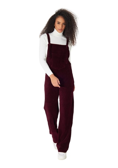 Palena Plnl6111 - Kadife Örme Salopet Bordo
