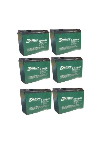 Orbus 12v 24 Amper Dik Elektrikli Bisiklet Aküsü 6'lı Paket