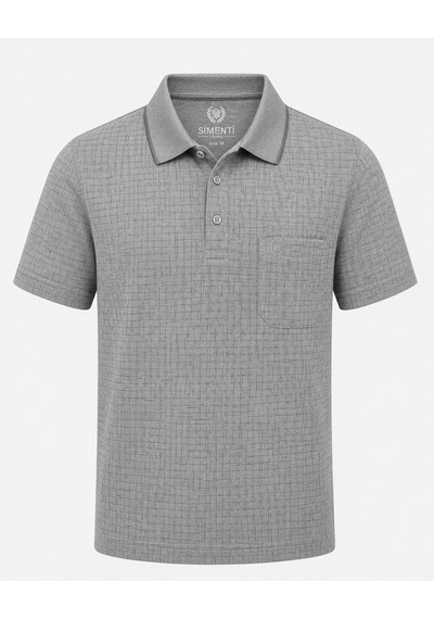 Simenti Polo Yaka Klasik Fit Kısa Kol Erkek Tişört 7653 Gri