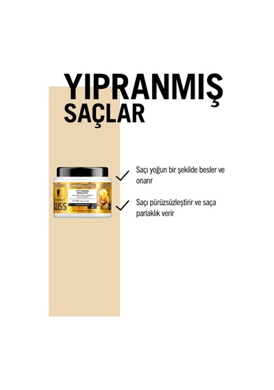 Gliss 4'ü1 Arada Hyaluron + Keratin + Marula Yağı Saç Maskesi 3 x 400 ML