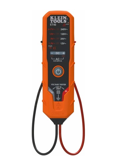 Kleın Tools Et40 Gerilim Kontrol Cihazı, Alternatif Gerilim, Voltaj Ve Dc Polaritesi, Piller Dahil