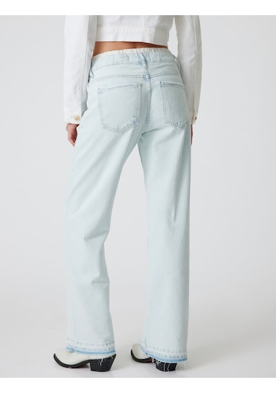 Koton Düz Uzun Paça Kot Pantolon Çift Bel Detaylı Normal Bel - Straight Jean Bleach 5wal40109md Açık Mavi Koton Düz Uzun Paça Kot Pantolon Çift Bel Detaylı Normal Bel - Straight Jean Bleach 5wal40109md Açık Mavi