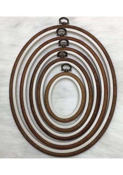 Nurge No:2 Oval Plastik Pano Nakış Kasnağı 12.5x15cm - 10mm