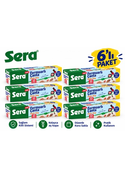Sera Fermuarlı Çanta 20x18 Cm 12'li X 6 Kutu 72 Adet