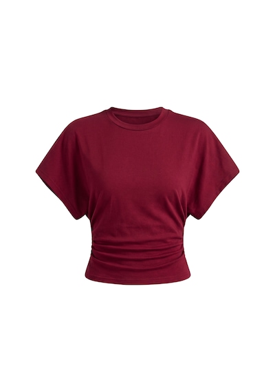 Genius Store Kadın Yarasa Kollu Bluz Pamuklu 2 Li Bluz Yarasakol-2 Bordo-beyaz