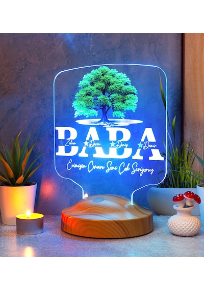 Babalar Günü Hediyesi, Babaya Hediye, Evimizin Çınarı Gece Lamba