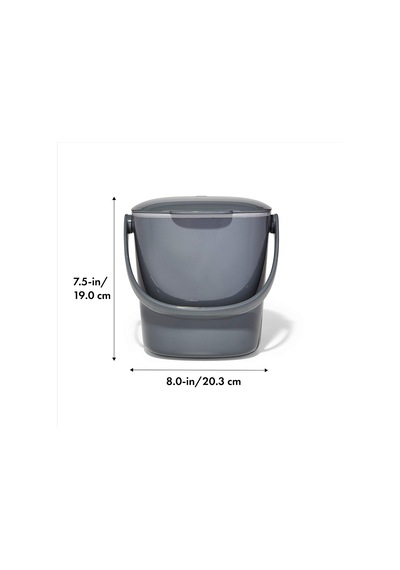 Good Grips Kompost Kovası, Gri - Mutfak İçin Koku Geçirmez Çöp Kutusu - 2,8 L Çok Renkli