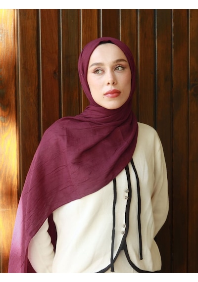 Moda Kaşmir Modal Kraş Şal Serisi MÜRDÜM