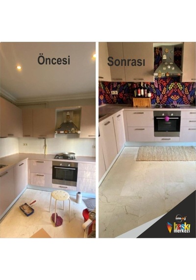 Mutfak Tezgah Arası Kendinden Yapışkanlı Folyo Kaplama Yapraklar 60cmx100cm