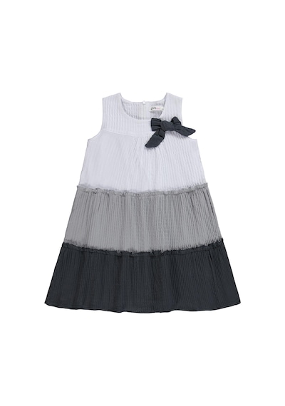 Civil Girls Fiyonklu 6-9 Yaş Elbise - Gri Antrasit