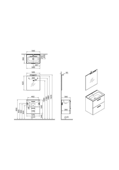 VitrA Mia 75103 Cordoba 60Cm Banyo Dolabı Set Çok Renkli VitrA Mia 75103 Cordoba 60Cm Banyo Dolabı Set Çok Renkli