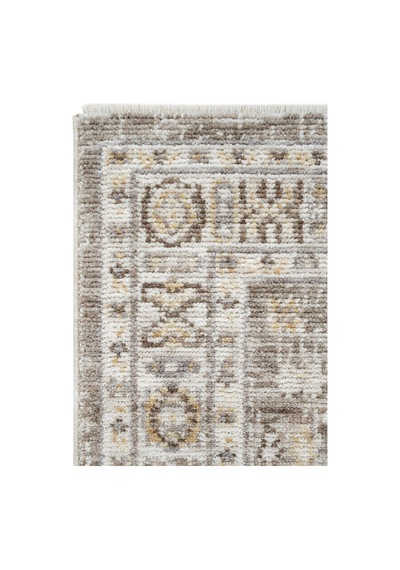 Cool Halı Belina Krem Vizon Vintage Halı İnce Etnik Desen Bukle Retro Oda Oturma Odası Salon Halısı