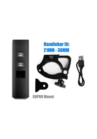 Brivigan Lw-f1400 Usb Şarjlı 1500 Lümen Işık Bisiklet Lamba Siyah