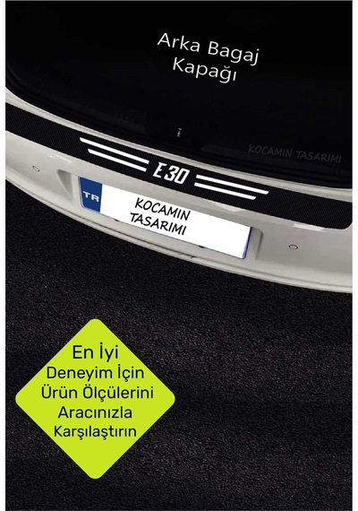 Bmw E30 Şık Ve Çizilmeye Dayanıklı Karbon Kapı Bagaj Eşiği Koruyucu Folyo Seti E30 Yazılı