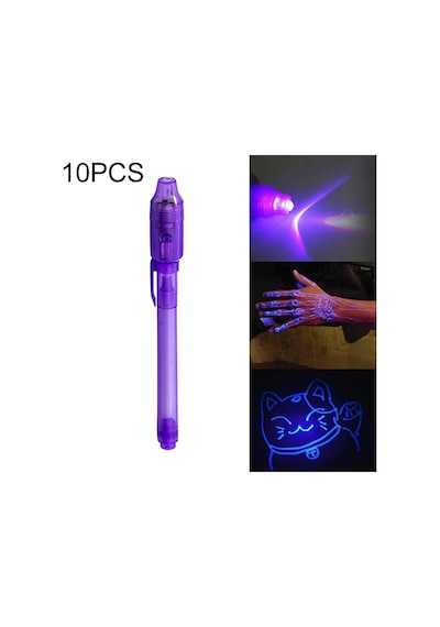 10 Pcs Yaratıcı Sihirli Uv Işık Görünmez Mürekkep Kalem İşaretleyici Kalem Mor Diğer