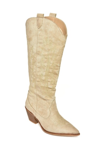 Fox Shoes T267765202 Bej Süet Kovboy Model Kadın Çizme Bej-süet Bej