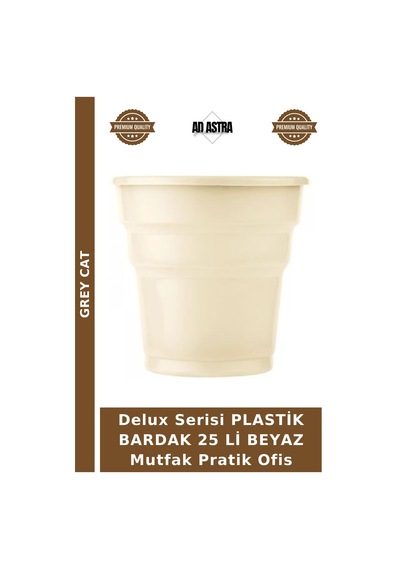 Delux Serisi Plastik Bardak 25 Li Beyaz Mutfak Pratik Ofis
