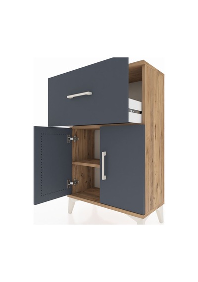 Arges Komodin Tek Raflı Tek Çekmeceli 2 Kapaklı 60x30x96 Çam-antrasit Atlas Çam Arges Komodin Tek Raflı Tek Çekmeceli 2 Kapaklı 60x30x96 Çam-antrasit Atlas Çam