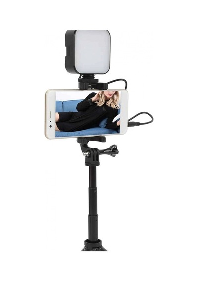 Video Making Kit Mini Led Işıklı Telefon Tutucu Tripod Vlog Çekim Seti